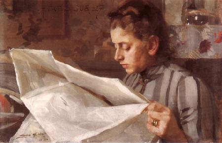 Anders Zorn Emma Zorn reading oil painting picture